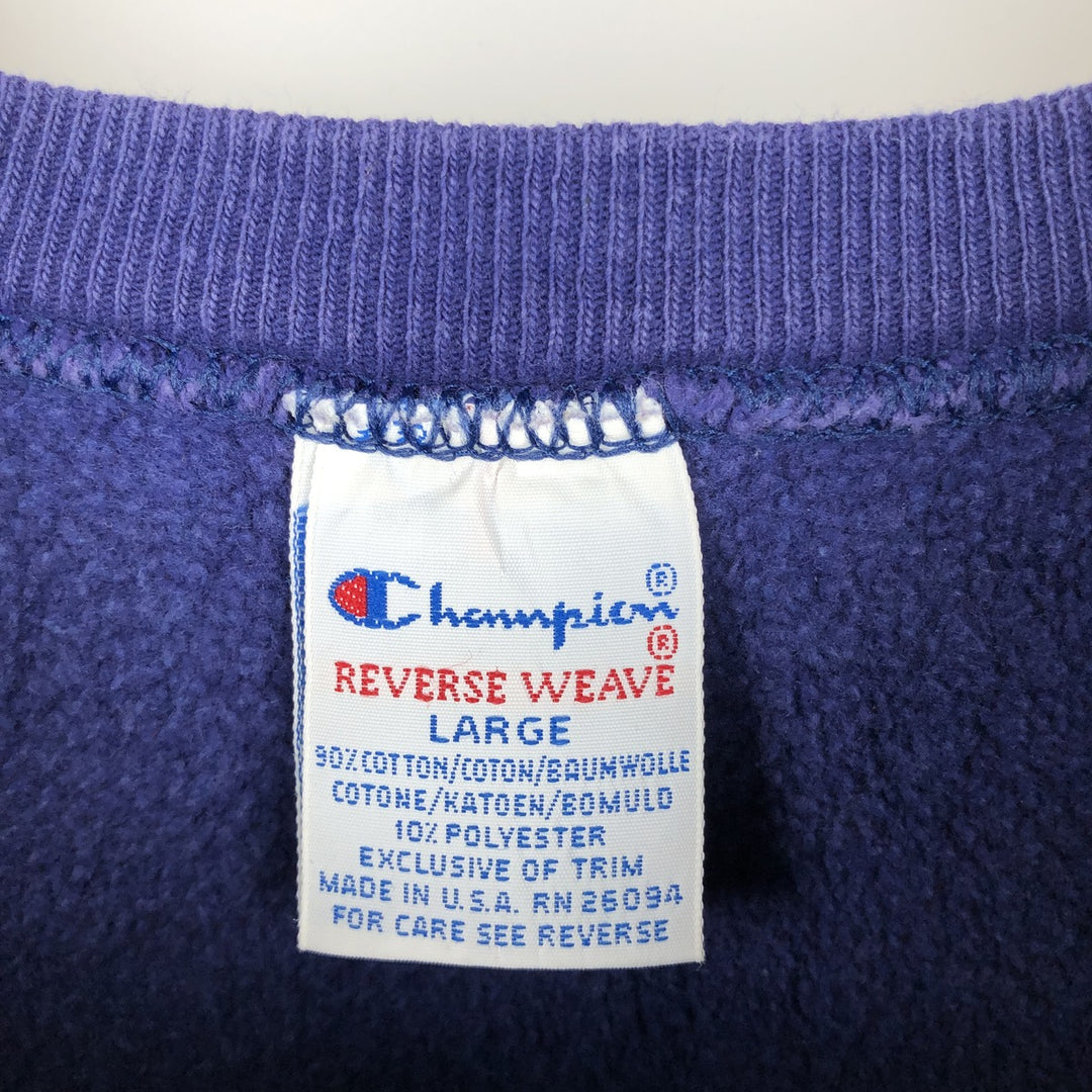 90'S Champion Reverse Weave Embroidered Tag Olympic Logo Sweatshirt, Made in USA, Men's Size L (approx.) cotton navy blue type Vintage Second Hand