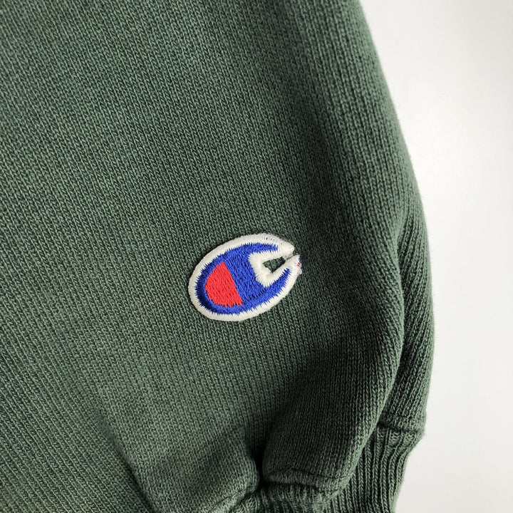 90'S Champion Reverse Weave Embroidered Tag Ohio University College Sweatshirt, Made in USA, Men's XL equivalent. cotton Green type dark green Vintage Second Hand