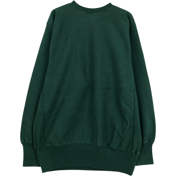 90'S Champion Reverse Weave Sweatshirt with Embroidered Tag and One-Point Logo, Made in USA, Men's Size XXL cotton Green type dark green Vintage Second Hand