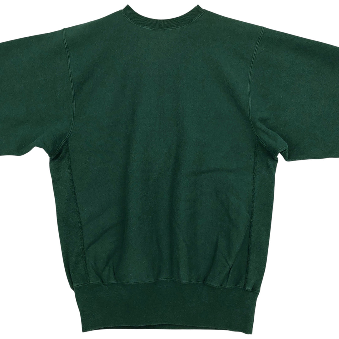 90'S Champion Reverse Weave Sweatshirt with Embroidered Tag and One-Point Logo, Made in USA, Men's Size XXL cotton Green type dark green Vintage Second Hand