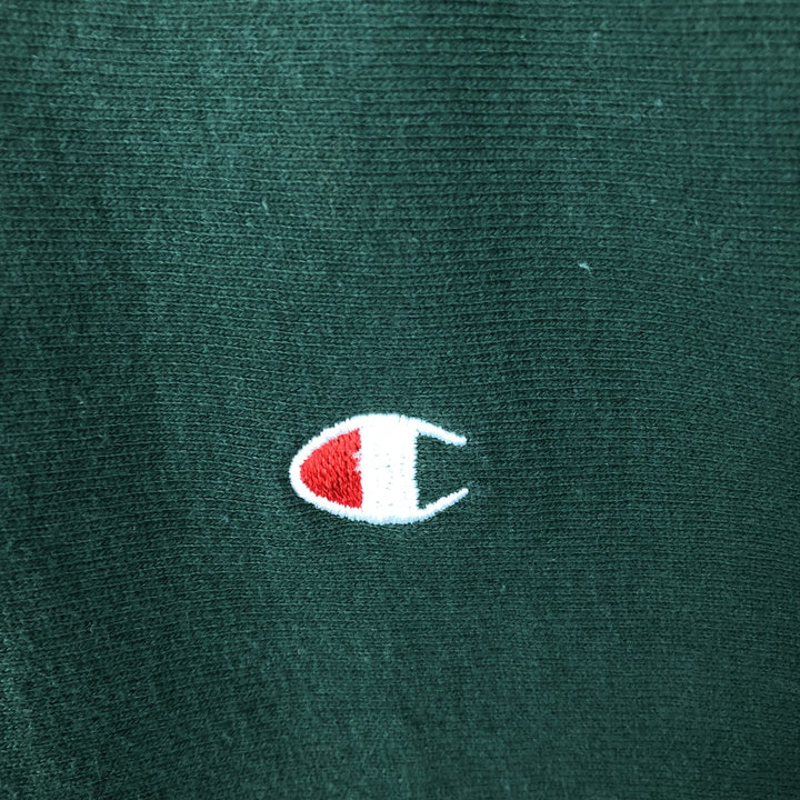 90'S Champion Reverse Weave Sweatshirt with Embroidered Tag and One-Point Logo, Made in USA, Men's Size XXL cotton Green type dark green Vintage Second Hand