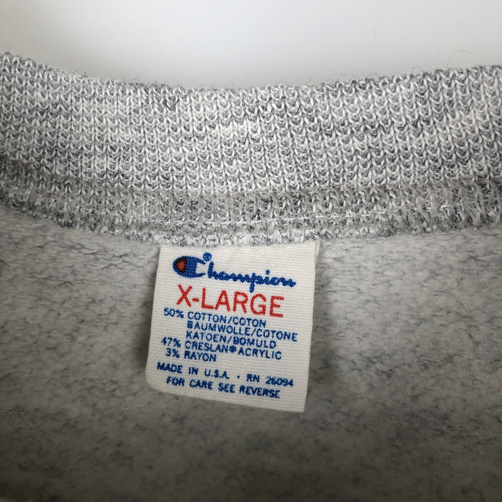 80'S Champion Tricot Tag College Sweatshirt, Made in USA, Men's XL, Vintage cotton gray type Vintage Second Hand