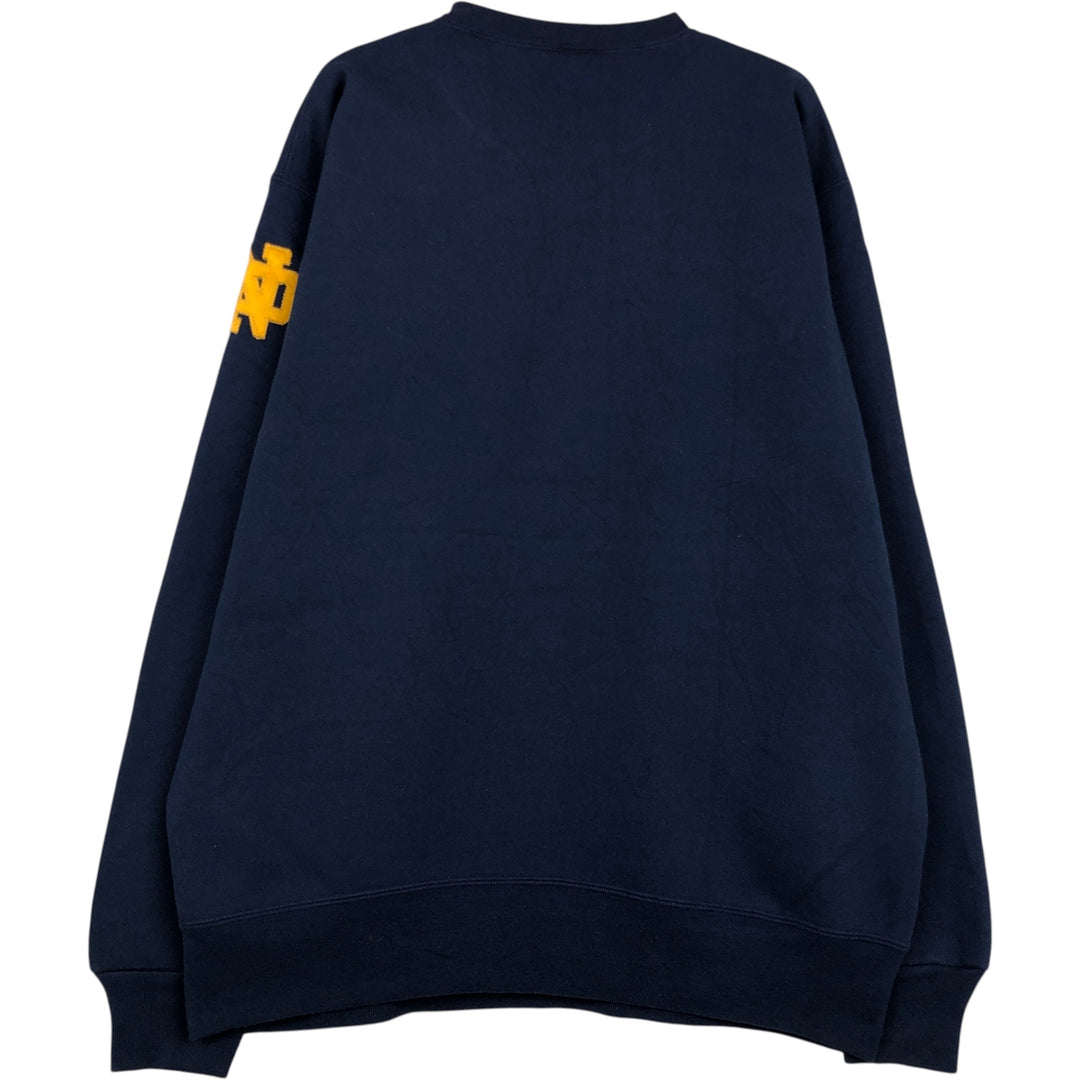 90'S Champion Notre Dame University Fighting Irish College Sweatshirt, Made in USA polyester navy blue type Vintage Second Hand