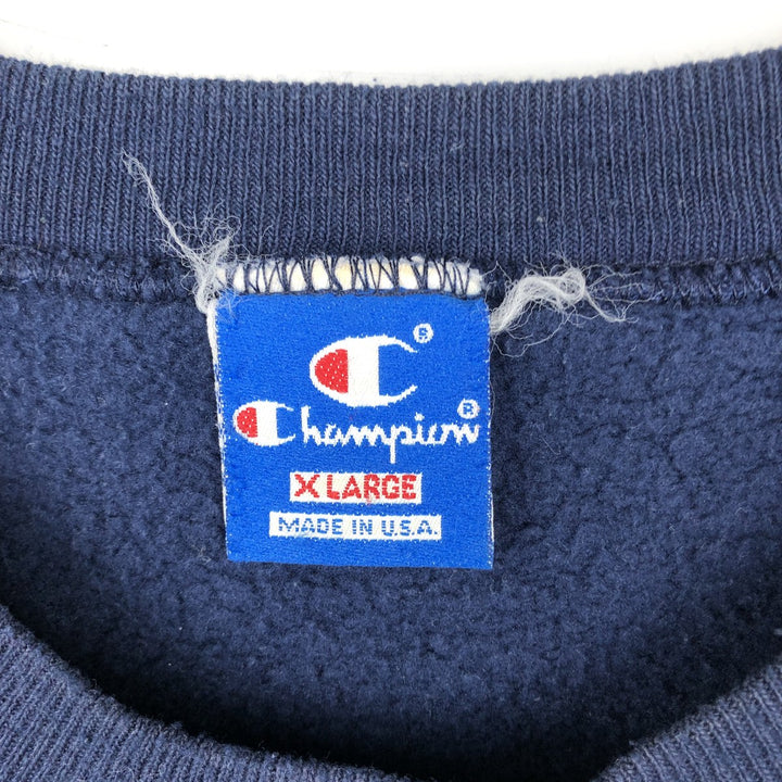 90'S Champion Notre Dame University Fighting Irish College Sweatshirt, Made in USA polyester navy blue type Vintage Second Hand