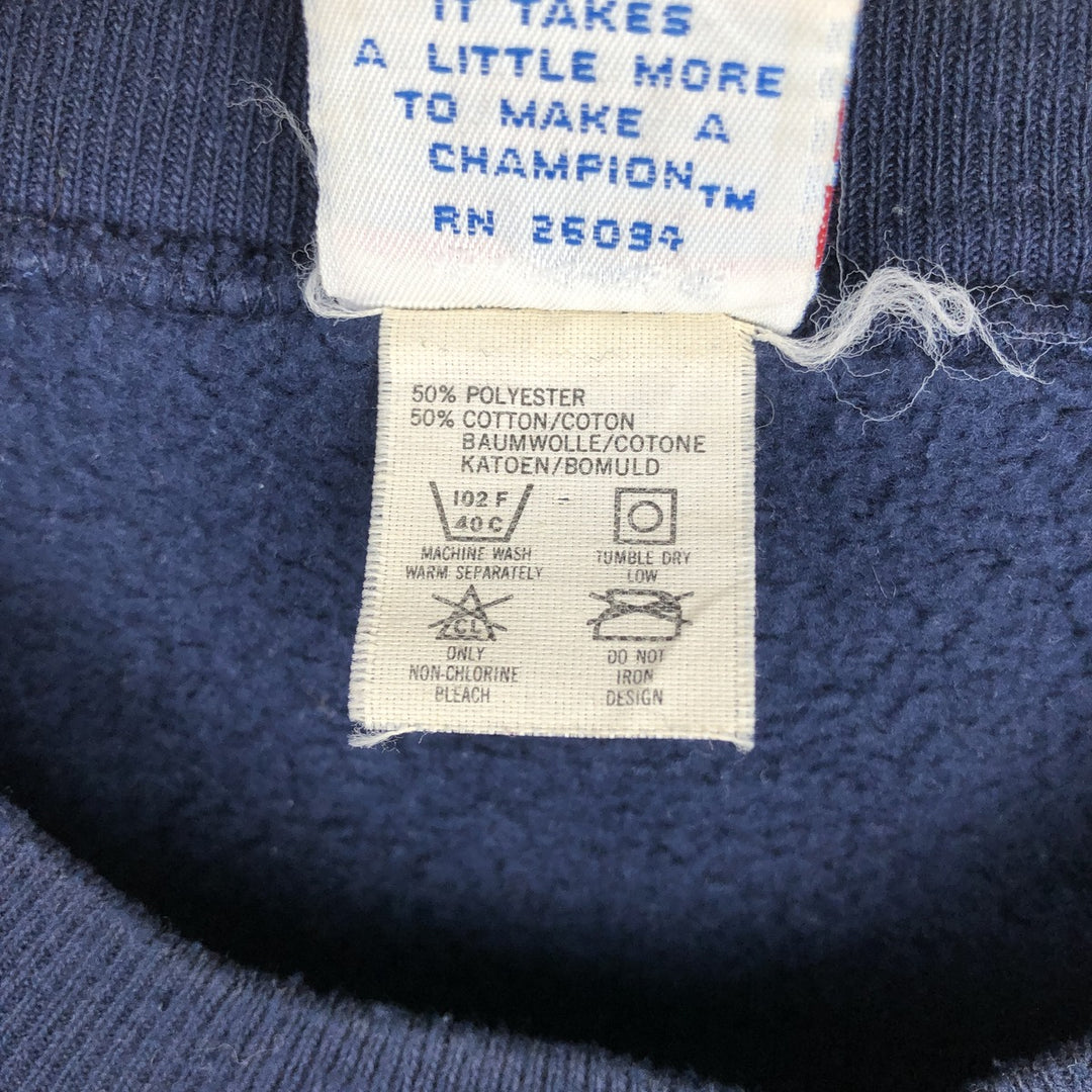 90'S Champion Notre Dame University Fighting Irish College Sweatshirt, Made in USA polyester navy blue type Vintage Second Hand