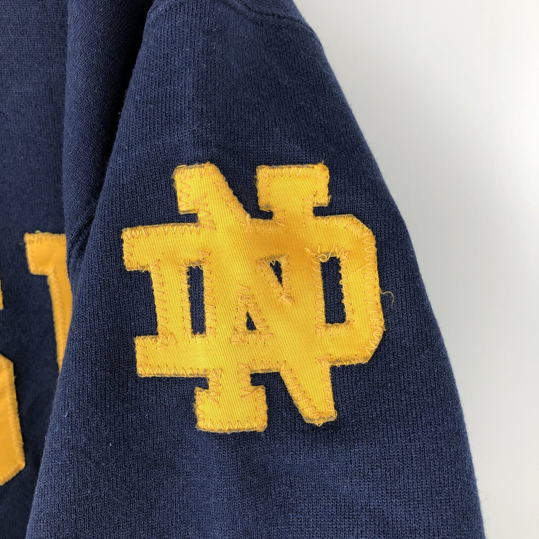 90'S Champion Notre Dame University Fighting Irish College Sweatshirt, Made in USA polyester navy blue type Vintage Second Hand