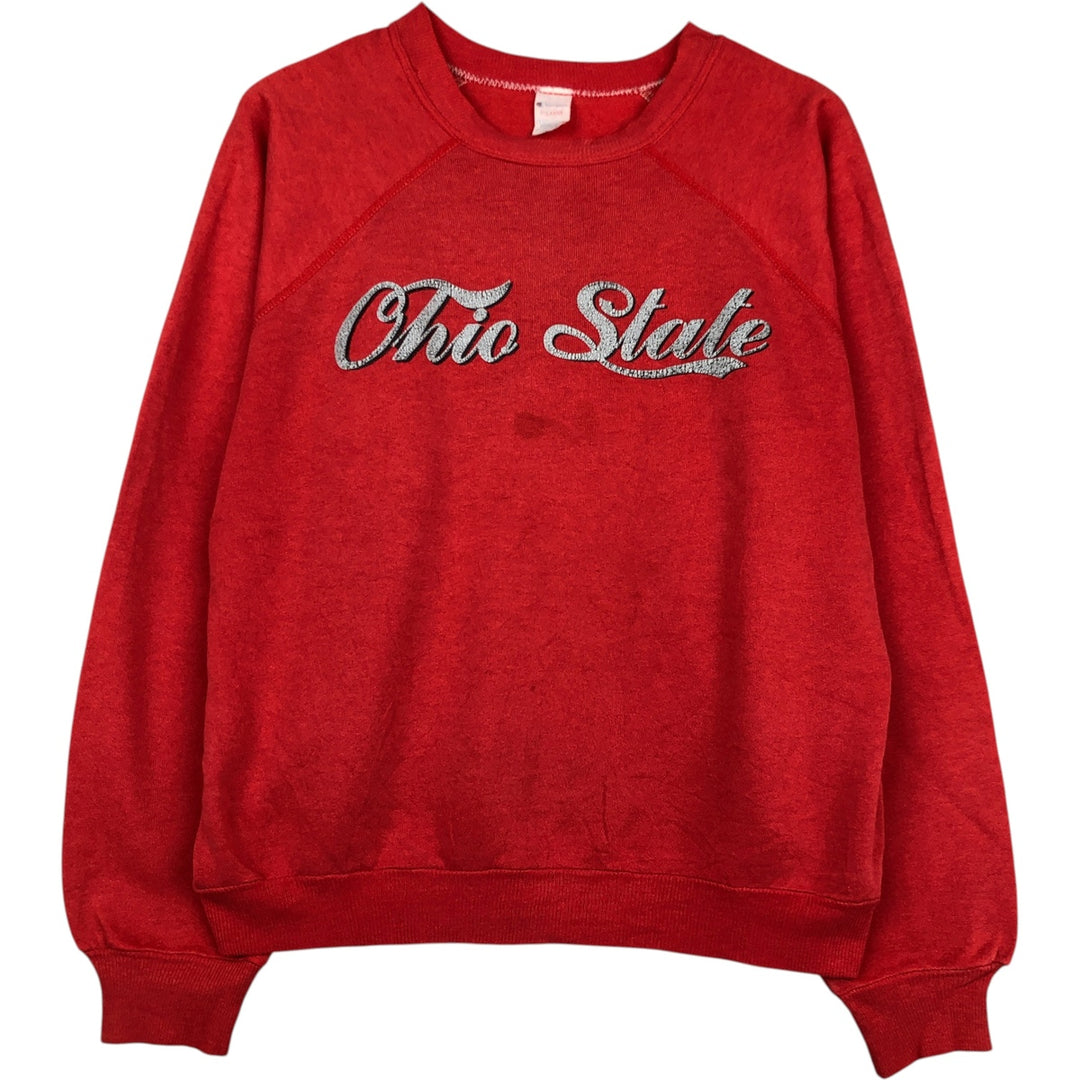 80'S Champion Ohio State College Sweatshirt, Made in USA, Men's XL equivalent. acrylic red type Vintage Second Hand