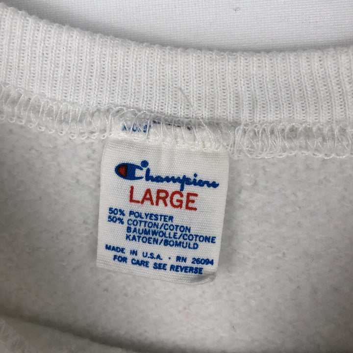 Vintage 1980'S Champion Trico Tag College Sweatshirt, Made in USA, Men's Size L polyester white type Vintage Second Hand