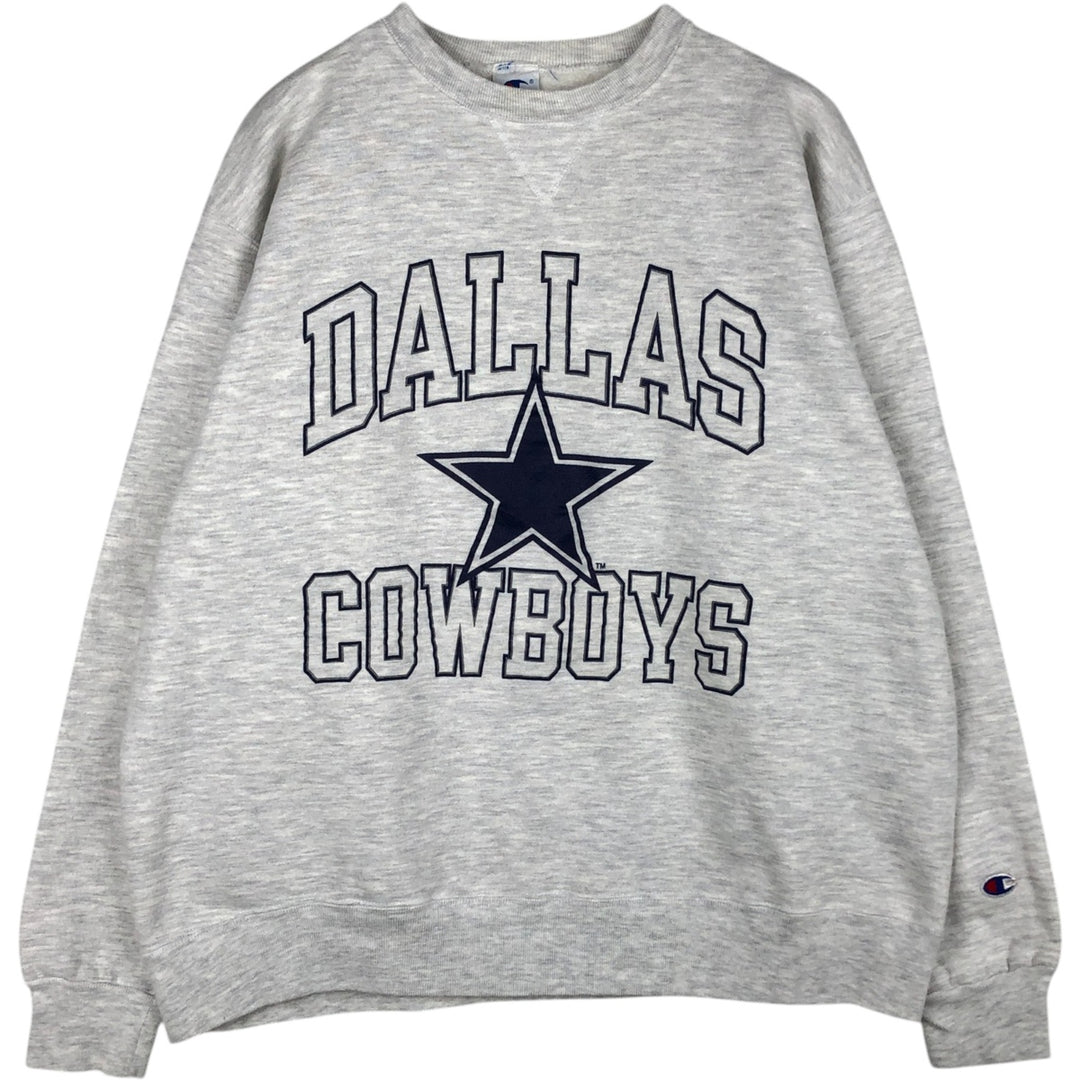 90'S Champion NFL Dallas Cowboys Sweatshirt, Made in USA, Men's XXL equivalent, Vintage cotton gray type Vintage Second Hand