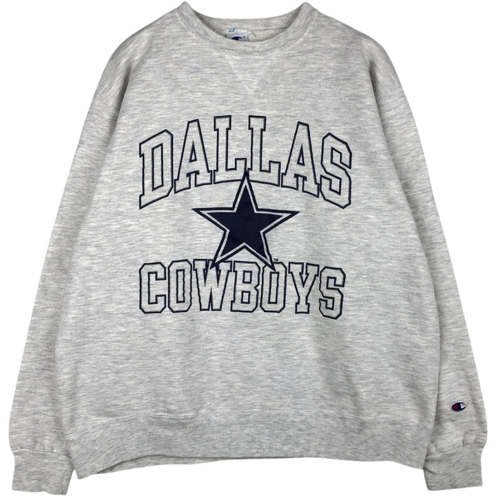 90'S Champion NFL Dallas Cowboys Sweatshirt, Made in USA, Men's XXL equivalent, Vintage cotton gray type Vintage Second Hand