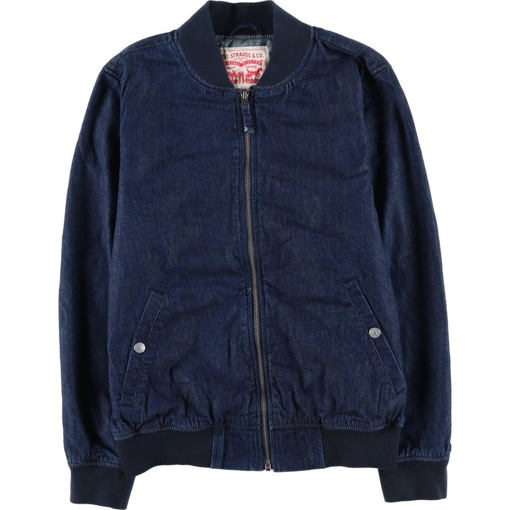 Dark navy Levi's denim blouson, men's size S. cotton blue type Vintage Second Hand