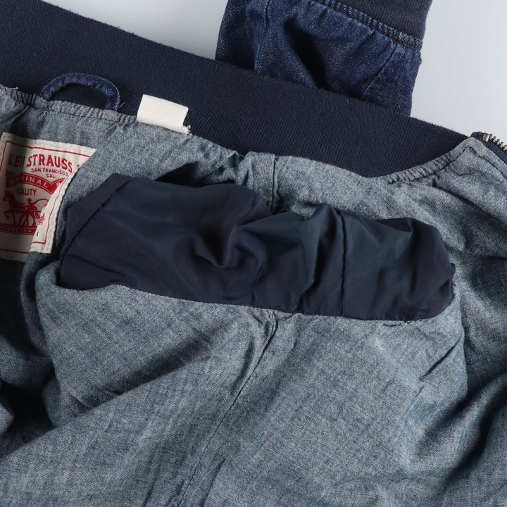 Dark navy Levi's denim blouson, men's size S. cotton blue type Vintage Second Hand