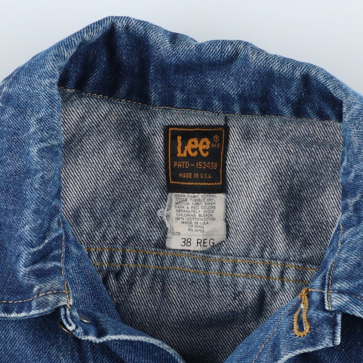 1980'S Lee RIDERS denim jacket, black tag, made in USA, men's size M equivalent, vintage. cotton blue type Vintage Second Hand