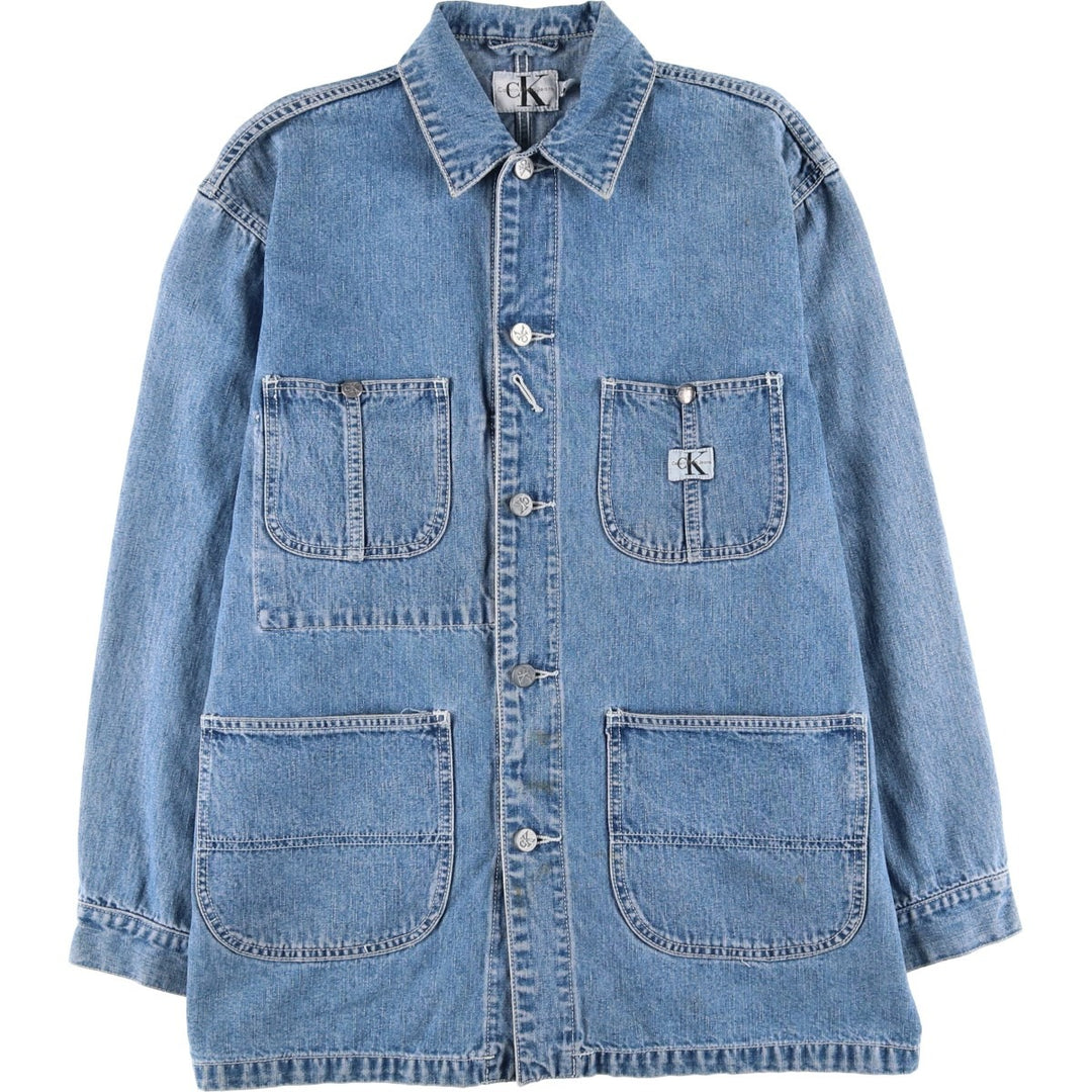 90s-00'S Calvin Klein Jeans denim coveralls, men's size M (approx.) cotton blue type Vintage Second Hand