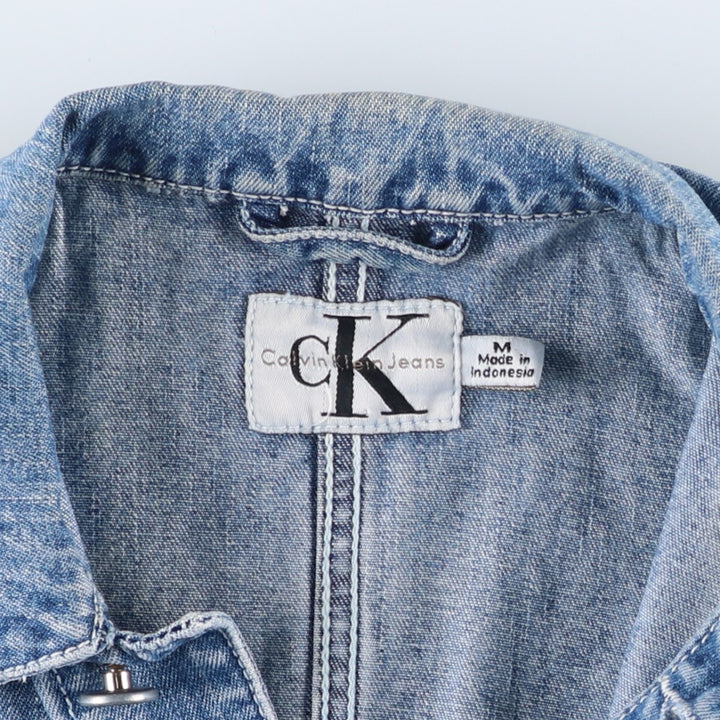 90s-00'S Calvin Klein Jeans denim coveralls, men's size M (approx.) cotton blue type Vintage Second Hand