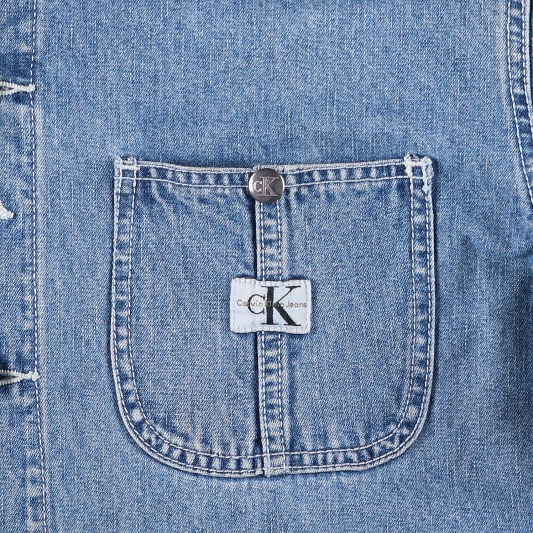90s-00'S Calvin Klein Jeans denim coveralls, men's size M (approx.) cotton blue type Vintage Second Hand