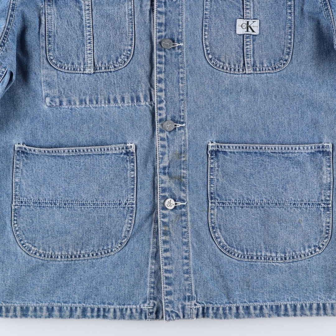 90s-00'S Calvin Klein Jeans denim coveralls, men's size M (approx.) cotton blue type Vintage Second Hand