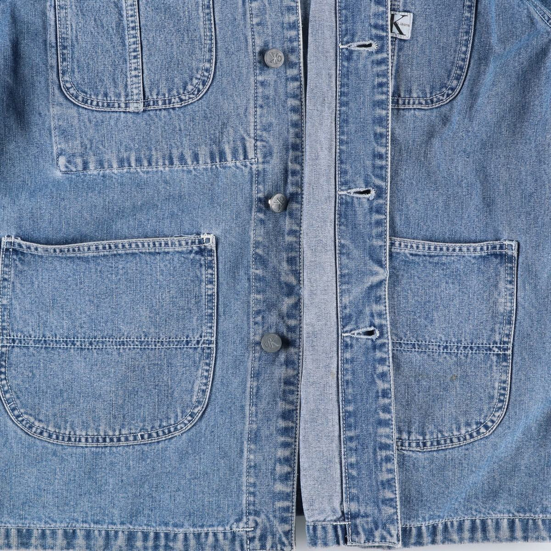 90s-00'S Calvin Klein Jeans denim coveralls, men's size M (approx.) cotton blue type Vintage Second Hand