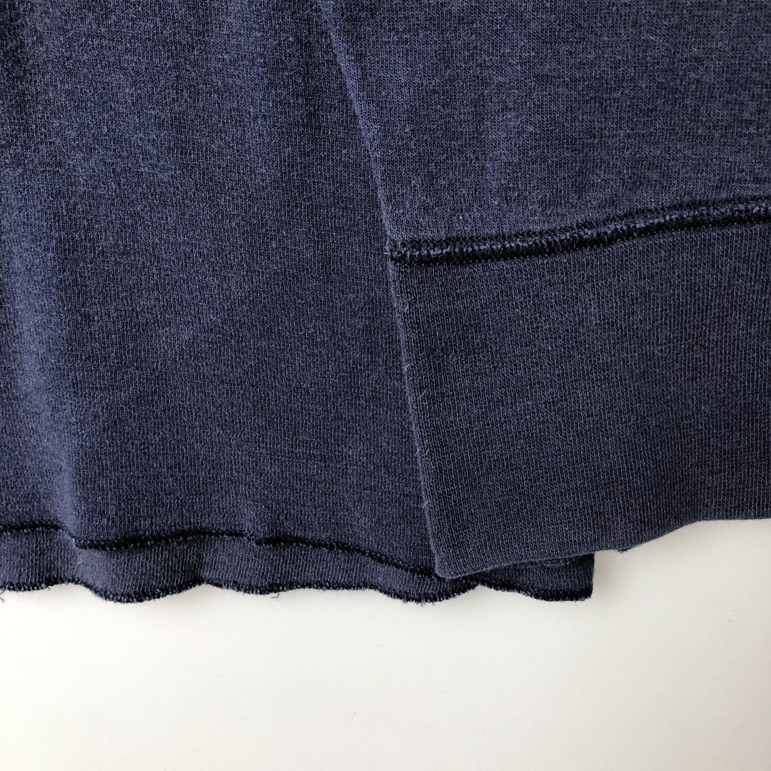 LLBean Henley Neck Long-Sleeve T-Shirt, Made in Canada, Men's Size L (Equivalent), Vintage. cotton navy blue type Vintage Second Hand