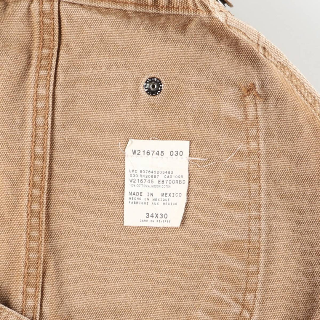 Dickies Duck Overalls Men's Size W36 cotton beige type brown Vintage Second Hand