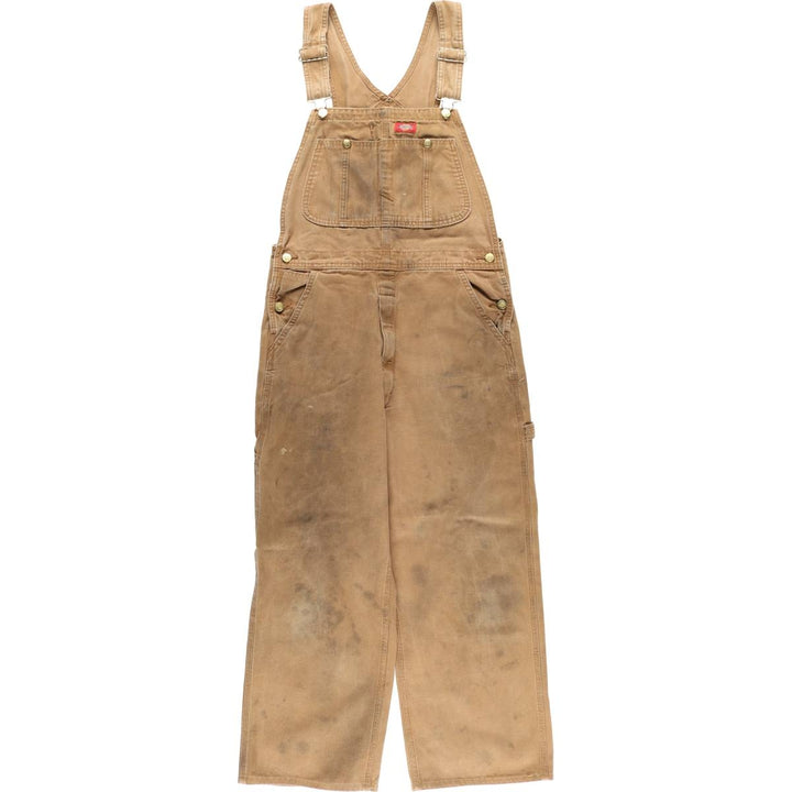 Dickies duck overalls, men's size W32 (approx.) cotton brown type Vintage Second Hand