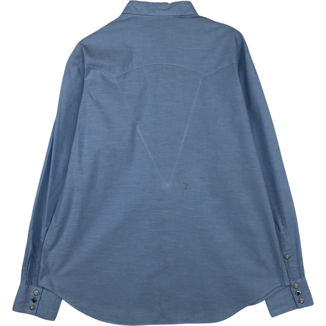Ralph Lauren RL Western Long-Sleeve Western Shirt, Men's Size L (approx.) cotton blue type Vintage Second Hand