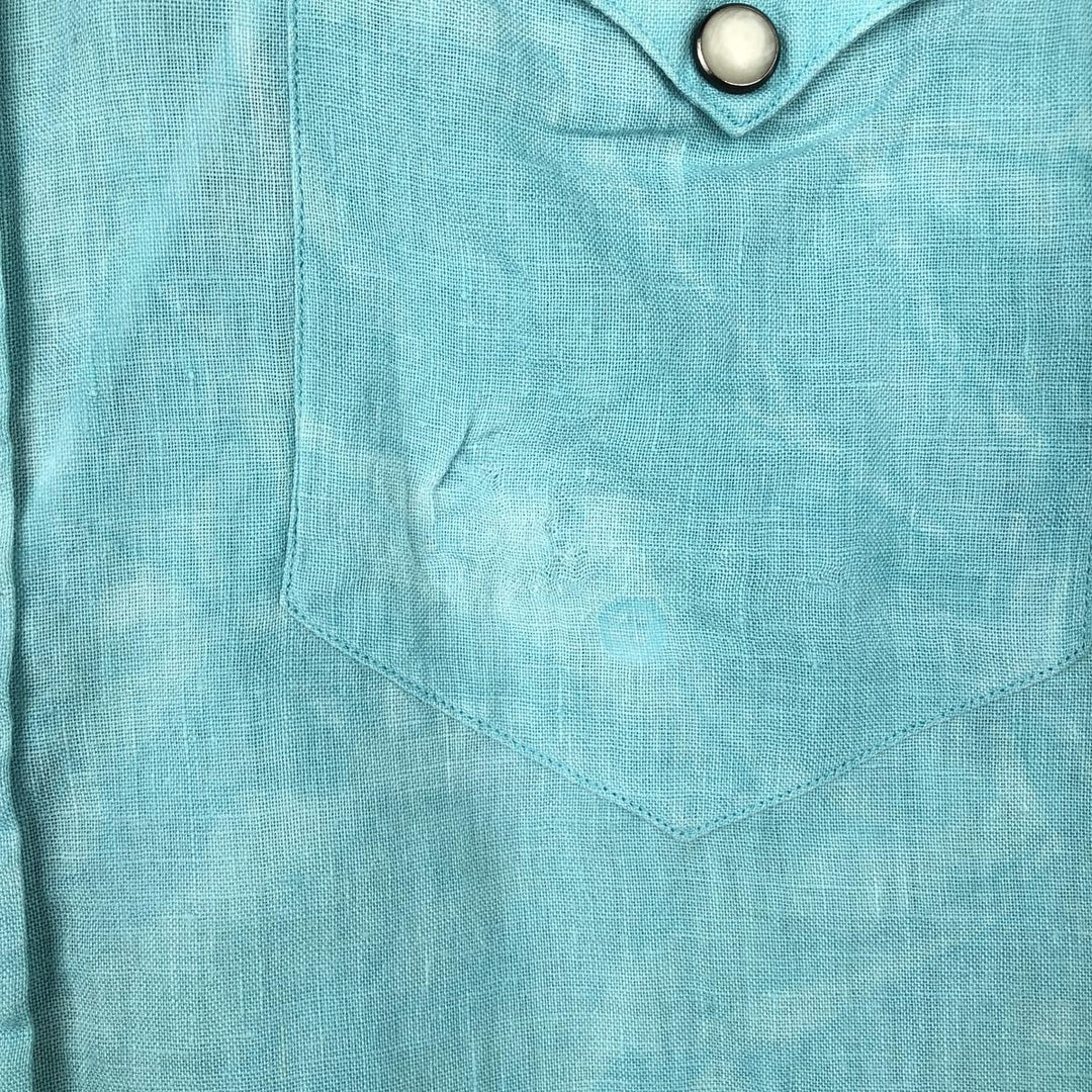 Ralph Lauren POLO by Ralph Lauren CLASSIC FIT Long-Sleeve Western Shirt, Men's Size M (approx.) linen Emerald green Vintage Second Hand