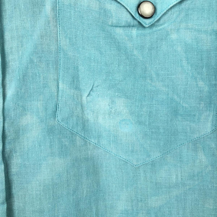 Ralph Lauren POLO by Ralph Lauren CLASSIC FIT Long-Sleeve Western Shirt, Men's Size M (approx.) linen Emerald green Vintage Second Hand