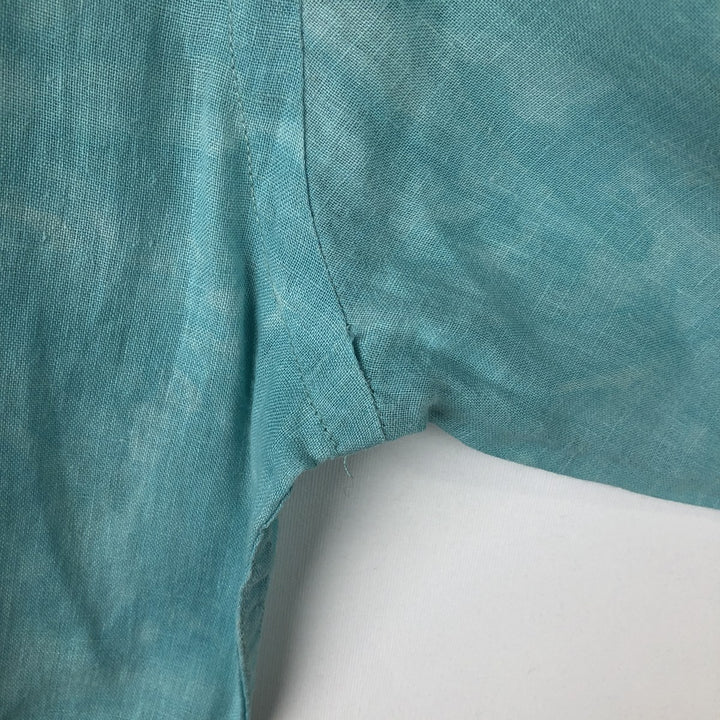Ralph Lauren POLO by Ralph Lauren CLASSIC FIT Long-Sleeve Western Shirt, Men's Size M (approx.) linen Emerald green Vintage Second Hand