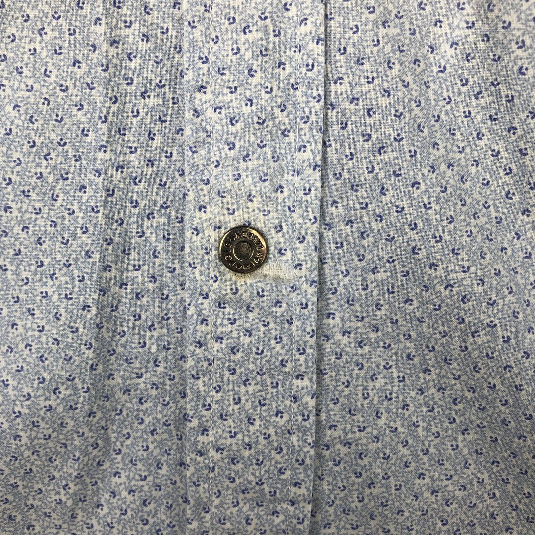 1970'S Ralph Lauren Polo Western all-over print long-sleeved Western shirt, men's size M (approx.) cotton Blue type light blue Vintage Second Hand