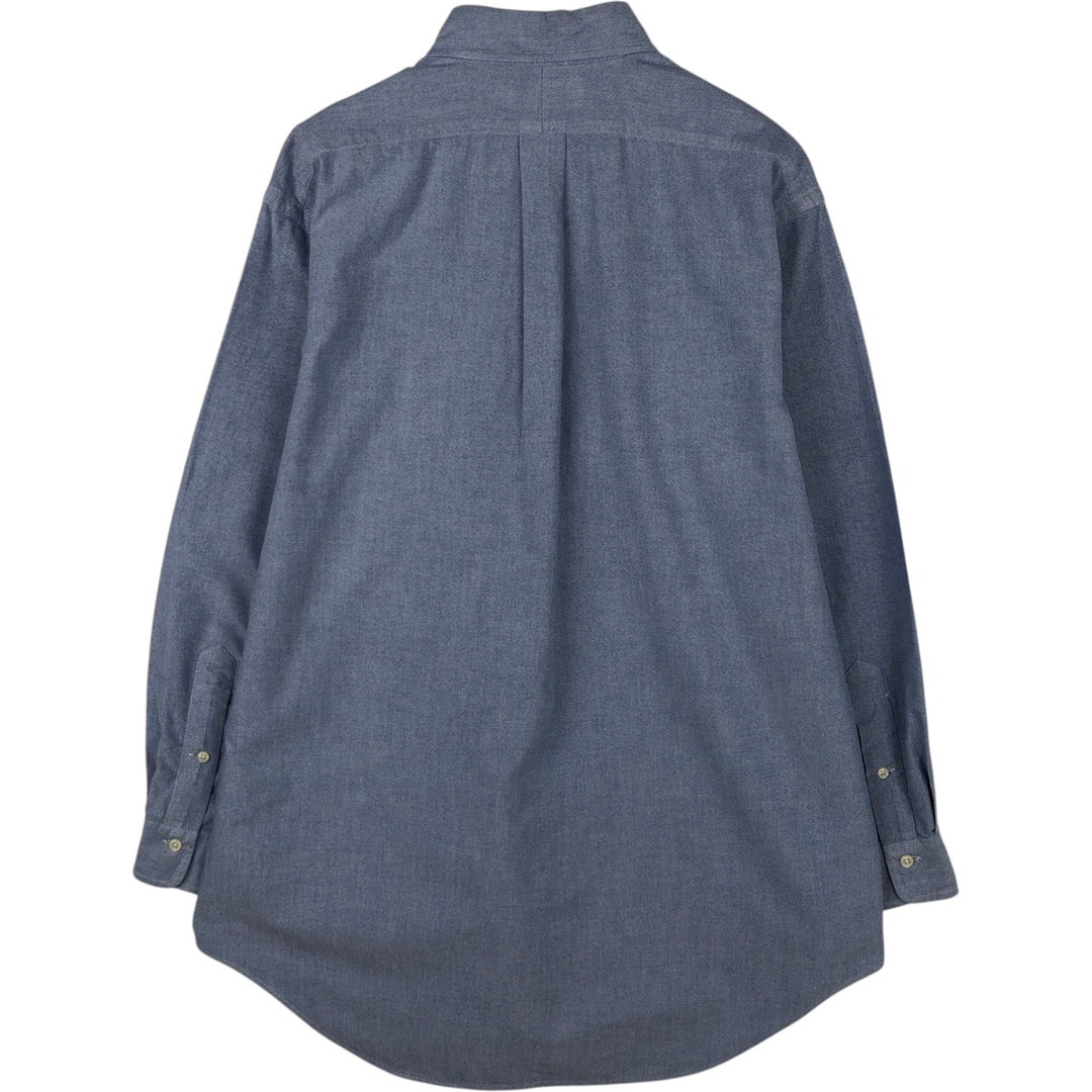 Ralph Lauren YARMOUTH long sleeve button down shirt, men's size L cotton blue type Vintage Second Hand