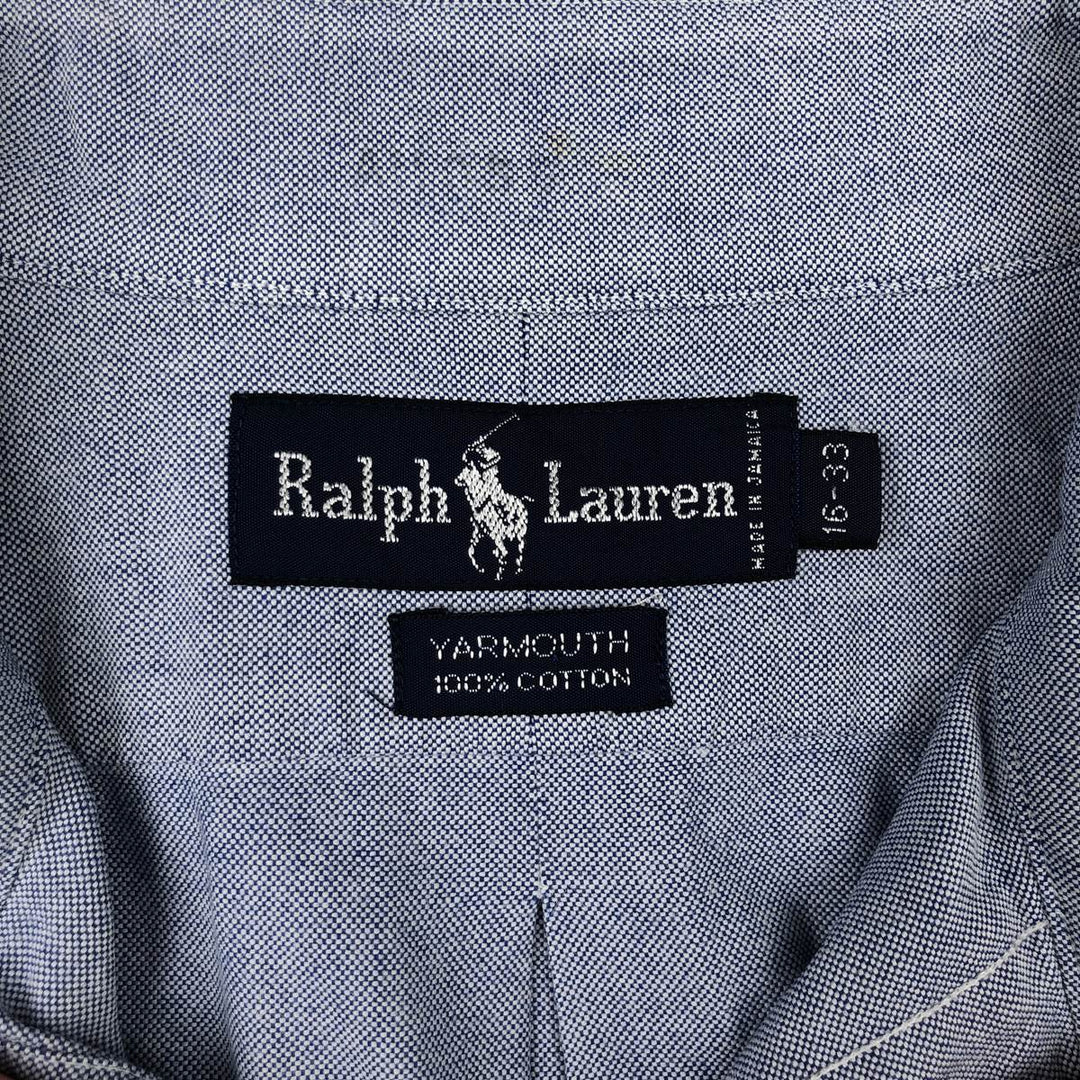 Ralph Lauren YARMOUTH long sleeve button down shirt, men's size L cotton blue type Vintage Second Hand