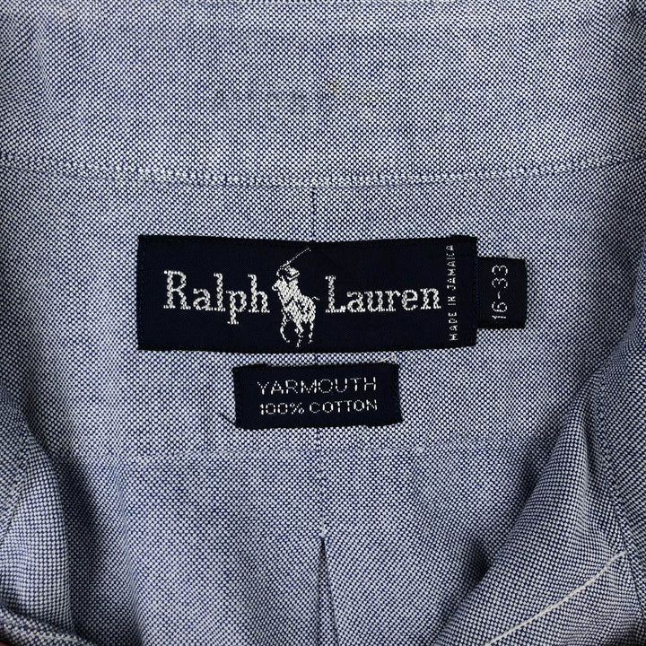 Ralph Lauren YARMOUTH long sleeve button down shirt, men's size L cotton blue type Vintage Second Hand