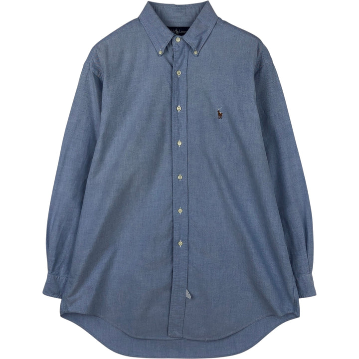 Ralph Lauren YORMOUTH Long-Sleeve Button-Down Shirt, Men's Size L (approx.) cotton blue type Vintage Second Hand