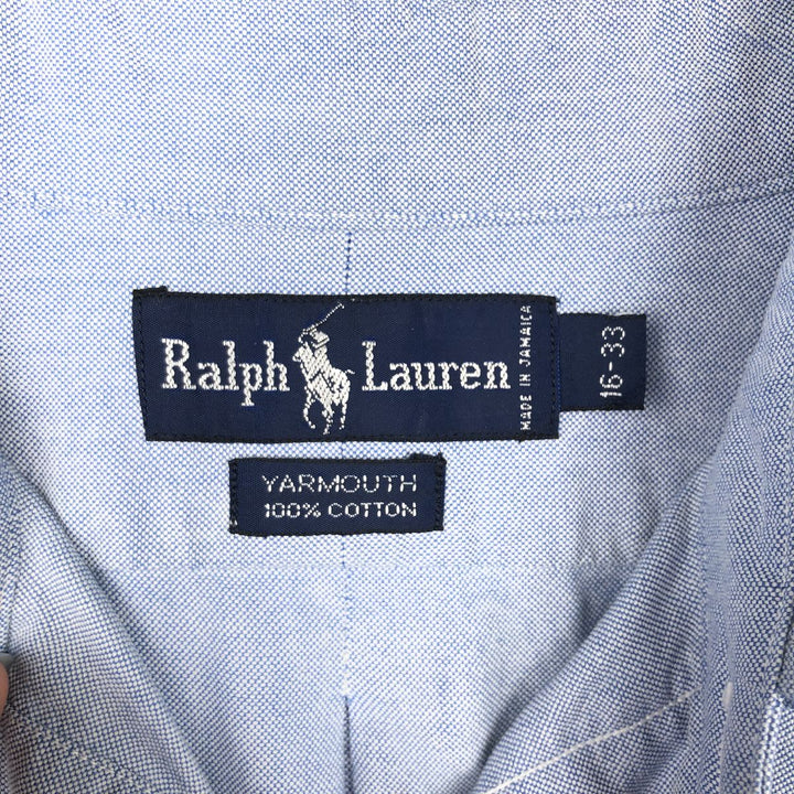 Ralph Lauren YORMOUTH Long-Sleeve Button-Down Shirt, Men's Size L (approx.) cotton blue type Vintage Second Hand