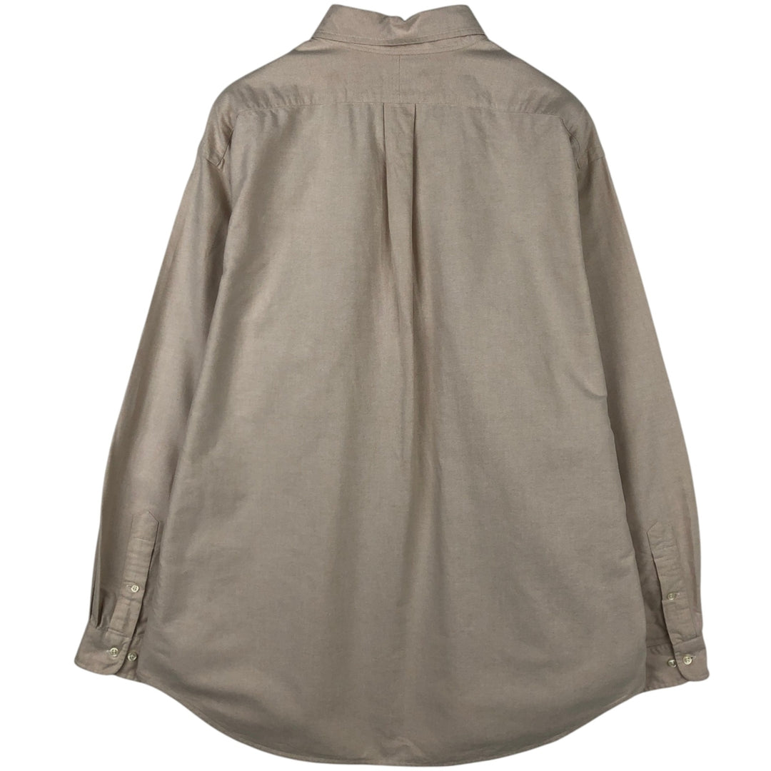 Ralph Lauren YORMOUTH Long-Sleeve Button-Down Shirt, Men's Size XL (approx.) cotton Beige type Vintage Second Hand