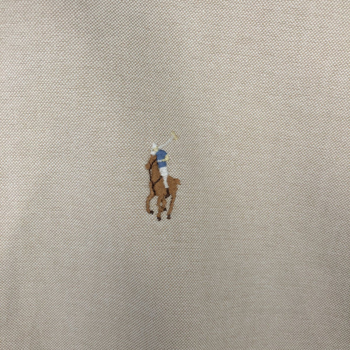 Ralph Lauren YORMOUTH Long-Sleeve Button-Down Shirt, Men's Size XL (approx.) cotton Beige type Vintage Second Hand