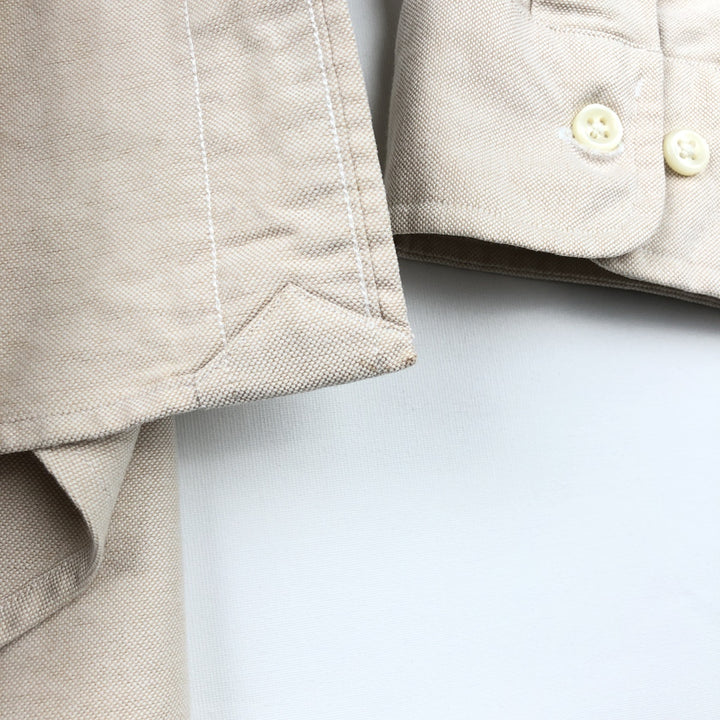 Ralph Lauren YORMOUTH Long-Sleeve Button-Down Shirt, Men's Size XL (approx.) cotton Beige type Vintage Second Hand