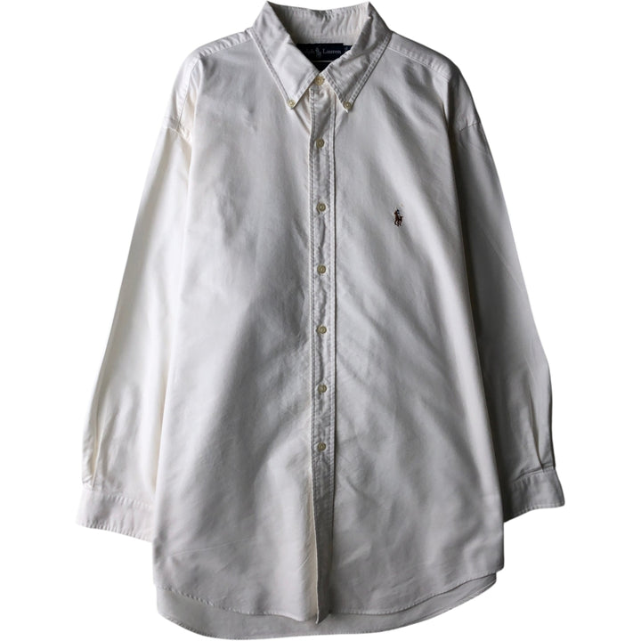Ralph Lauren YARMOUTH long sleeve button down shirt, men's XL size cotton white type Vintage Second Hand