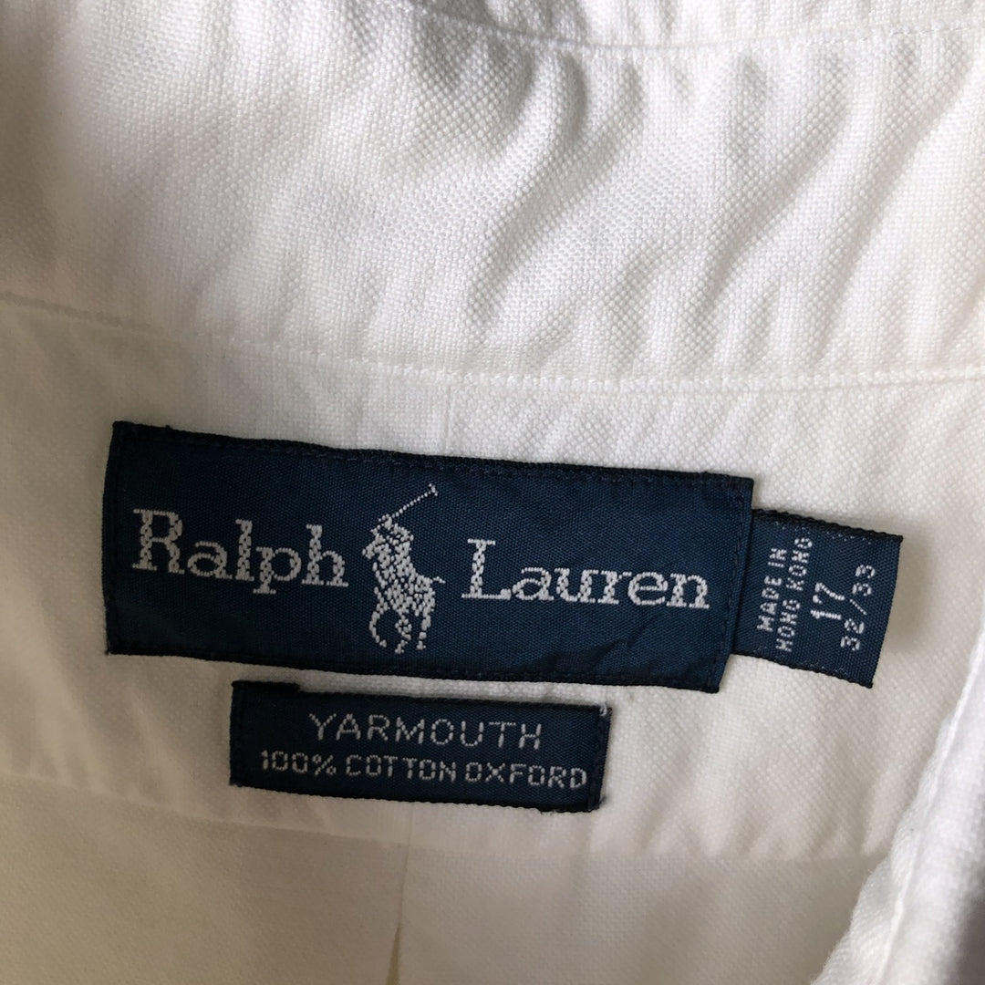 Ralph Lauren YARMOUTH long sleeve button down shirt, men's XL size cotton white type Vintage Second Hand