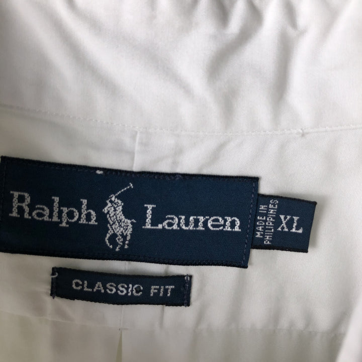 Ralph Lauren Classic Fit Long Sleeve Button Down Shirt Men's XL cotton white type Vintage Second Hand