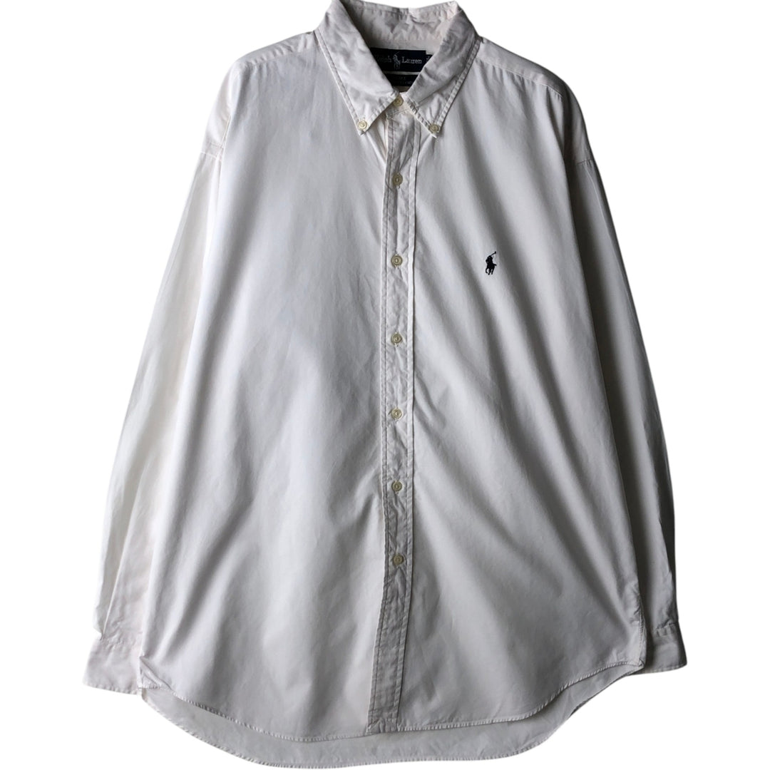 Ralph Lauren BLAKE long sleeve button down shirt, men's size L cotton white type Vintage Second Hand