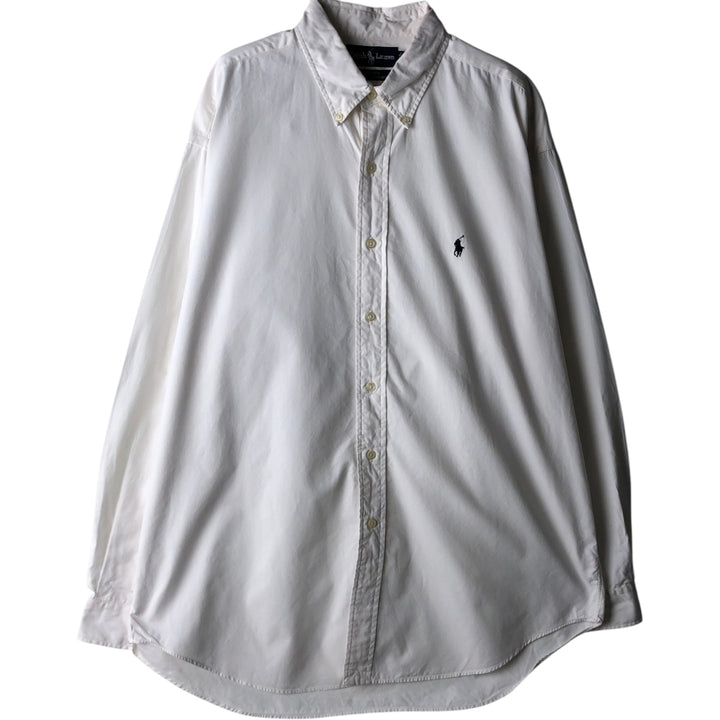 Ralph Lauren BLAKE long sleeve button down shirt, men's size L cotton white type Vintage Second Hand
