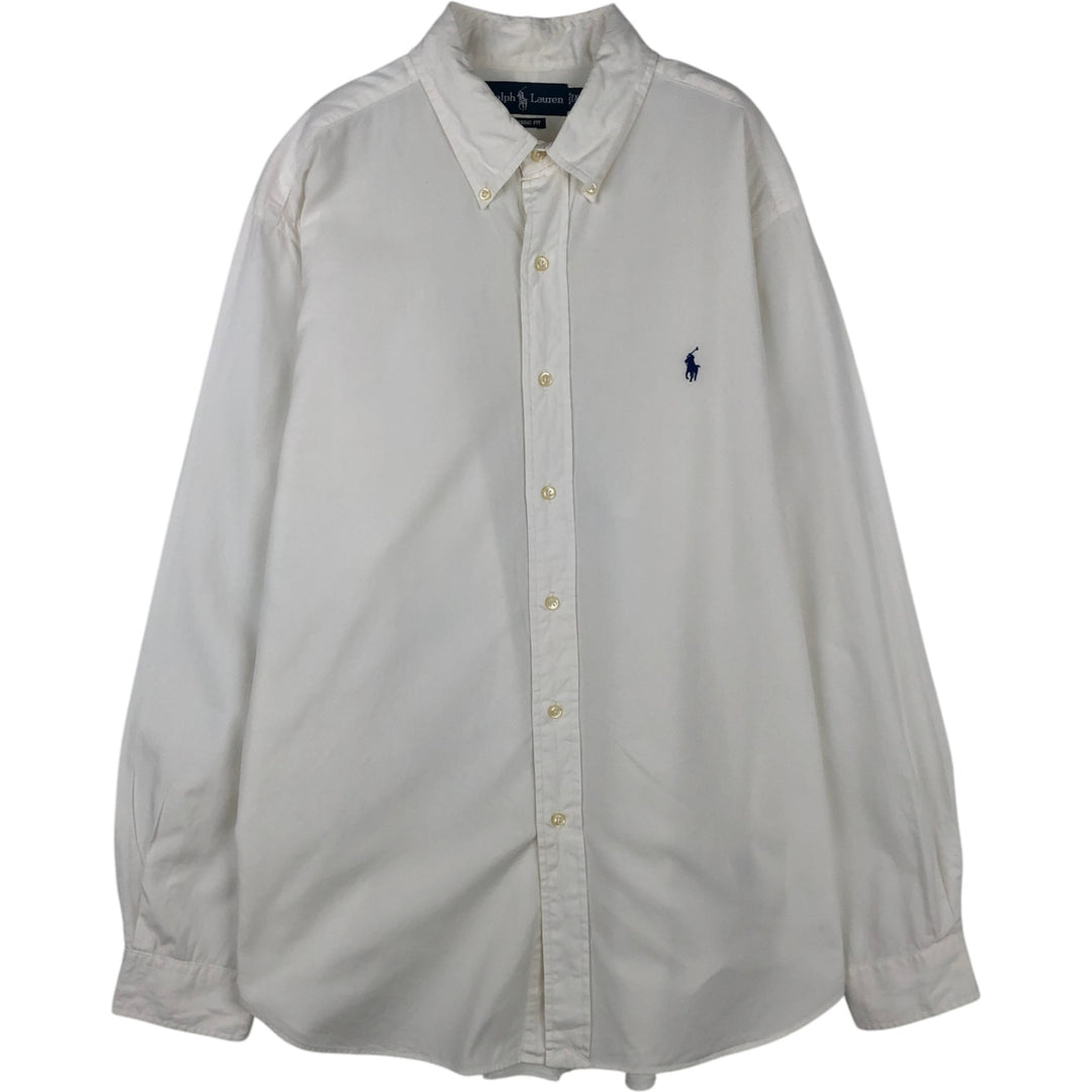 Ralph Lauren Classic Fit Long Sleeve Button Down Shirt Men's XL cotton white type Vintage Second Hand