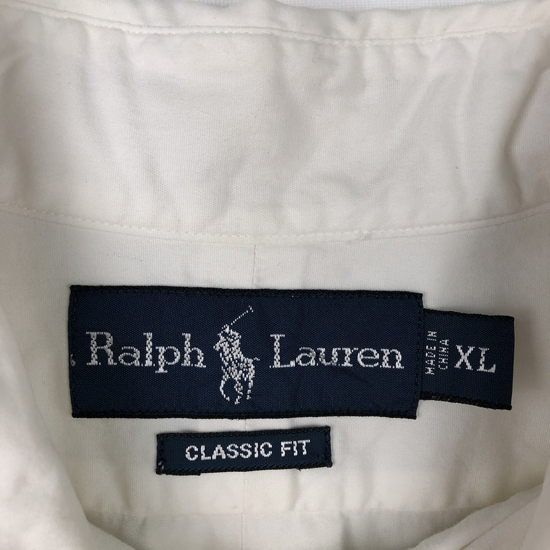 Ralph Lauren Classic Fit Long Sleeve Button Down Shirt Men's XL cotton white type Vintage Second Hand