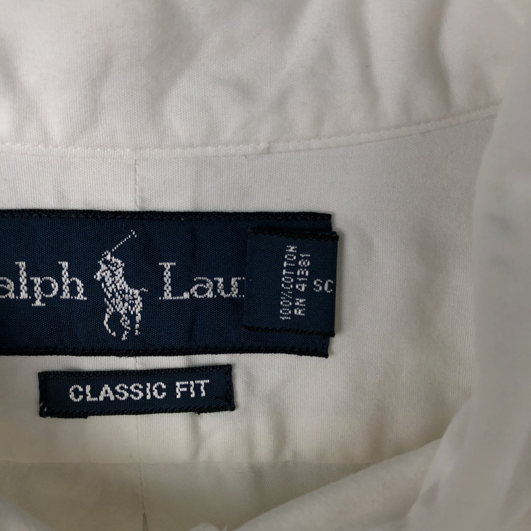 Ralph Lauren Classic Fit Long Sleeve Button Down Shirt Men's XL cotton white type Vintage Second Hand
