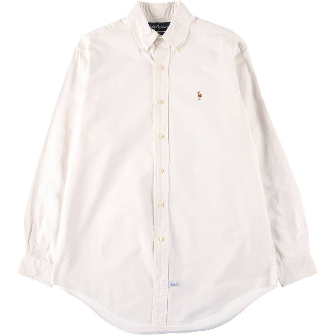 Ralph Lauren long sleeve button down shirt, men's size M cotton white type Vintage Second Hand