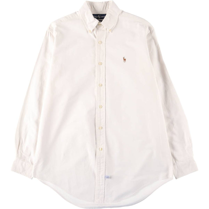 Ralph Lauren long sleeve button down shirt, men's size M cotton white type Vintage Second Hand
