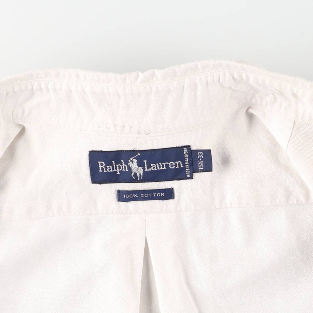 Ralph Lauren long sleeve button down shirt, men's size M cotton white type Vintage Second Hand