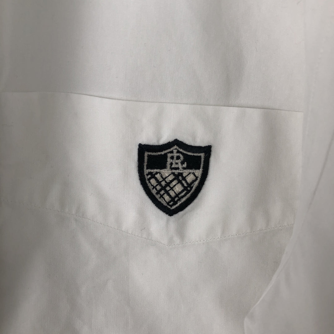 Ralph Lauren GOLF TILDEN Long-Sleeve Button-Down Silk Shirt, Men's Size L (approx.) cotton white type Vintage Second Hand